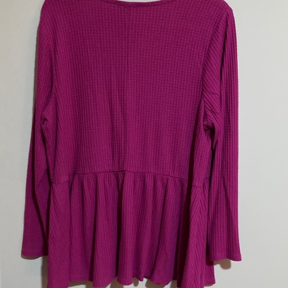 Lane Bryant Magenta Long Sleeve Top - Picture 4 of 5